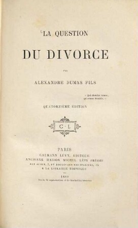 La question du divorce