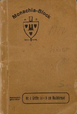 Skizzenbuch 1927 (Monachia-Block)
