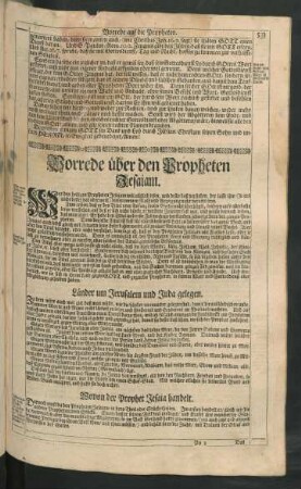 Vorrede über den Propheten Jesaiam