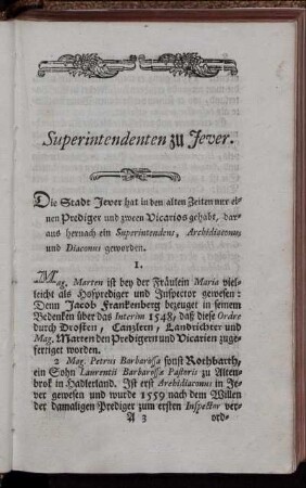 [I. Prediger der Stadt Jever.]