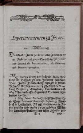 [I. Prediger der Stadt Jever.]