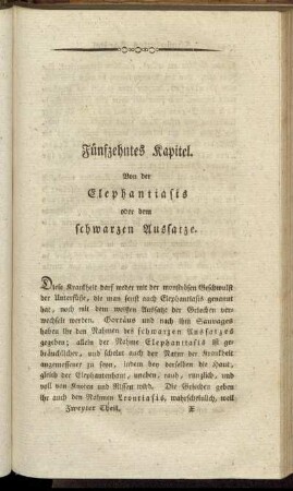Fünfzehntes Kapitel. Von der Elephantiasis oder dem schwarzen Aussatze