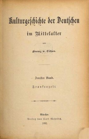 Kulturgeschichte der Deutschen im Mittelalter, 2. Frankenzeit
