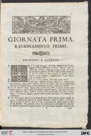 Giornata prima