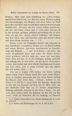 Feststellung der Geburtsdaten von Kaiser Ludwigs des Bayern Söhnen