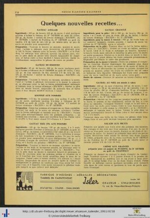Quelques nouvelles recettes...