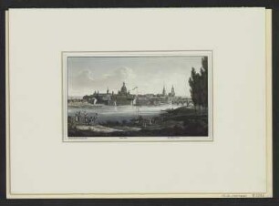 Ansicht von Dresden, Stich, 1828 : Dresden, from the Baer-Bastion in Neustadt. - London : Colburn , 1828. - 1 Kunstbl. : Stich ; 16 x 9 cm