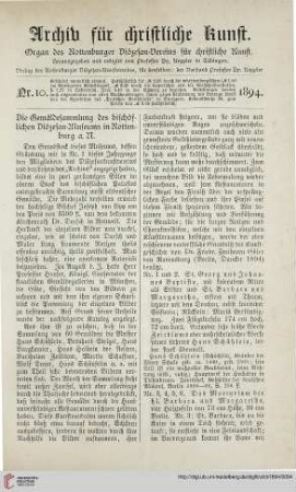 12: Die Gemäldesammlung des bischöflichen Diözesan-Museums im Rottenburg a. N.