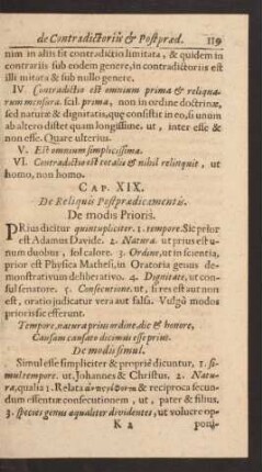 Cap. XIX. De Reliquis Postpraedicamentis.