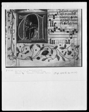 Graduale in zwei Bänden und ein dazugehöriges Antiphonar — Graduale — Initiale A mit dem heiligen Martin, Folio 96recto