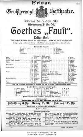 Goethes "Faust". Erster Teil