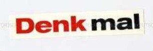 Aufkleber "Denk mal"