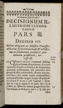 Decisio CCI. - Decisio CCX.