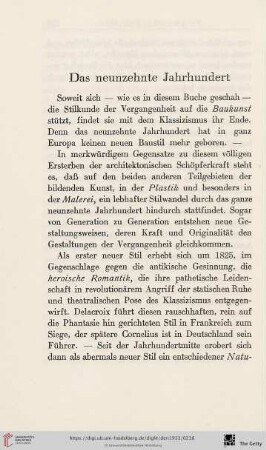 Das neunzehnte Jahrhundert