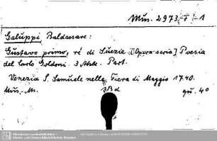Galuppi, Baldassare, Gustavo primo