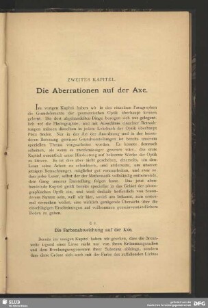 Die Aberrationen auf der Axe