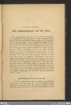 Die Aberrationen auf der Axe