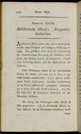 Neunte Klasse. Aführende Mittel; Purgantia; Cathartica.