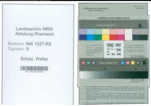 Entnazifizierung Walter Scholz , geb. 08.06.1905 (Reg.Inspektor)