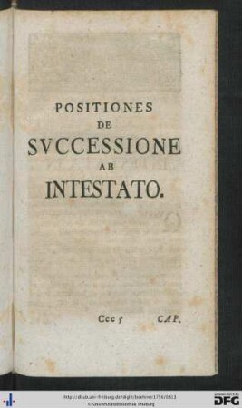 Positiones De Successione Ab Intestato.