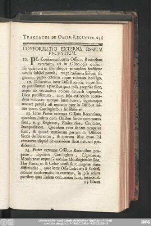 Conformatio Externa Ossium Recentium.