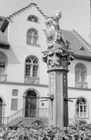 Wiesbaden: Brunnenfigur vor dem [Alten Rathaus]