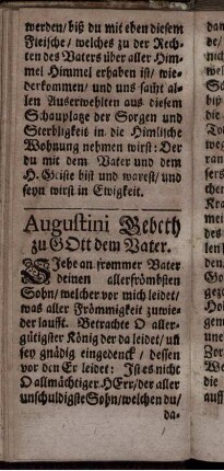 Augustini Gebeth zu Gott dem Vater
