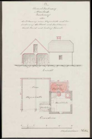 Bäuerle, Ludwig und Bäuerle, David Umbau des Wasch- und Backhauses, Anbau eines Wagenschuppens