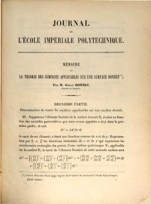 Journal de l'Ecole Polytechnique. 25, 25 = Cah. 42. 1867