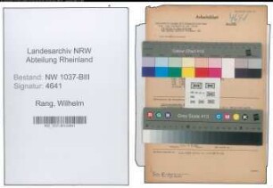 Entnazifizierung Wilhelm Rang , geb. 10.11.1910 (Angestellter)