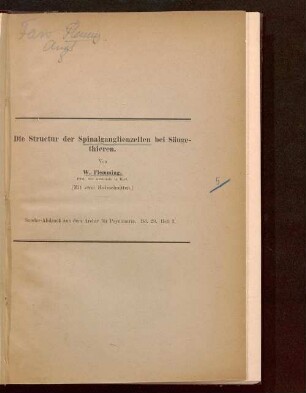 Die Structur der Spinalganglienzellen bei Säugethieren