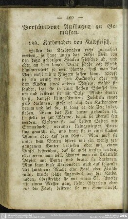 Verschiedene Auflagen zu Gemüsen