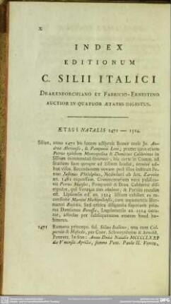 Index Editionum C. Silii Italici