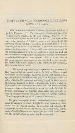 Review by the chief commissioner of the census report of Mysore