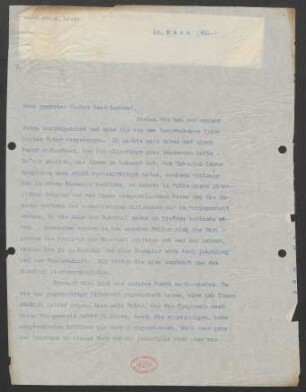 Brief an Erwin Lendvai : 16.03.1911