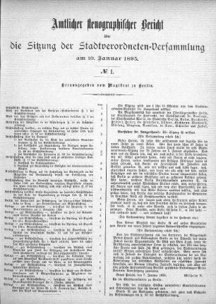 No. 1, 10. Januar 1895