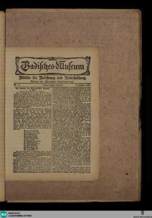 Badische Landes-Zeitung, Badisches Museum, Nr. 79