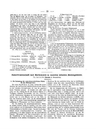 Naturwissenschaft und Mathematik in unserem Bildungswesen : (Fortsetzung)