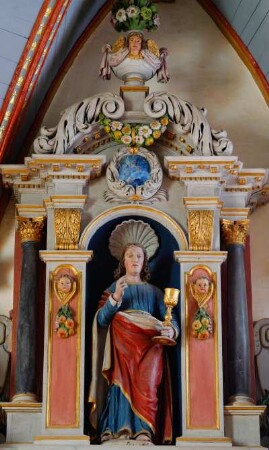 Frankreich. Bretagne. Finistere. Sizun. Kirche. Hauptaltar. Ausschnitt
