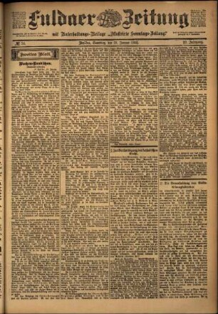 Zweite Ausgabe vom Samstag, den 18. Januar 1902.