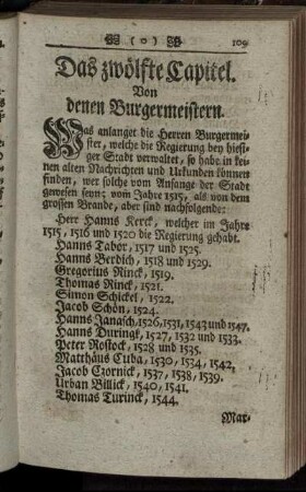 Das zwölfte Capitel. Von denen Burgermeistern.