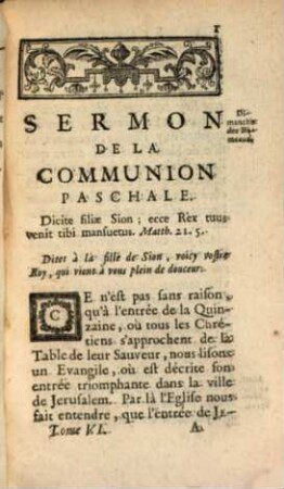 Sermons de Mr. l'Abbé Anselme, 6