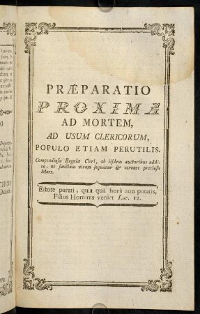 271-364, Praeparatio Proxima ad Mortem