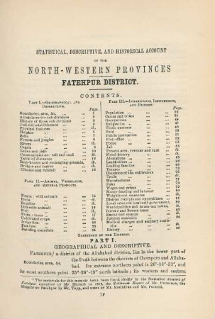 Part I. Geographical and descriptive