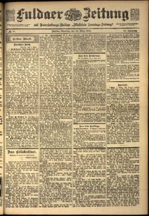 Erste Ausgabe vom Samstag, den 10. März 1900.