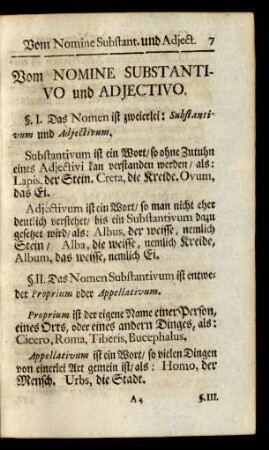 Vom Nomine Substantivo und Adjectivo