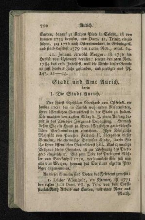 Stadt und Amt Aurich.
