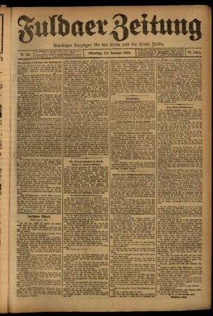 Ausgabe vom Montag, den 24. Januar 1921.
