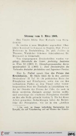 Sitzung vom 2. März 1909