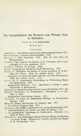 Die Grenzschichten des Braunen zum Weissen Jura in Schwaben